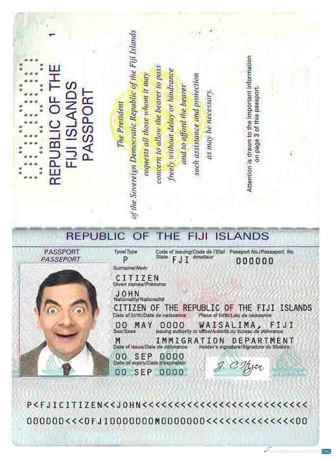 Download Fiji passport Photoshop template